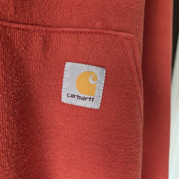 Carhartt Orange Original Fit Heavyweight Hoodie Sweatshirt - Picture 3 of 5
